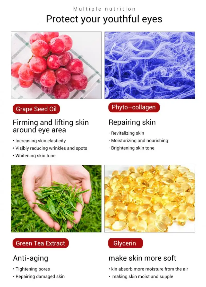 LANBENA 6 цветов маски для глаз патчи коллагеновые Кристальные гелевые Порошковые