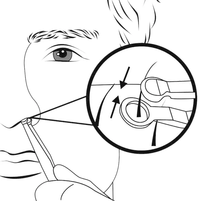 Manual Nose Hair Trimmer - Trim Nostril Ear Sideburn Moustache Beard Eyebrow and Facial Hair Using