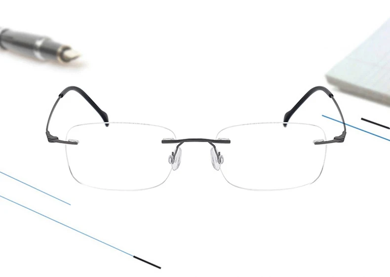 Chashma Women's Rimless Square Titanium Eyeglasses Front View