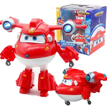 

BIG! Super Wings Deformation Aircraft Sound light Robot Moving Doll model Children Deformation Toy anime action figure kids Gift