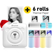 PeriPage Mini Impresora Térmica Portátil Impresora Térmica de Bolsillo para Fotos de Papel 58mm Impresión Inalámbrica Bluetooth Android iOS Impresoras