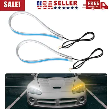 

60cm Ultra Thin Easy installation Car Soft Tube LED Strip Daytime Running Light Turn Signal Lamp Decorative Car-Styling