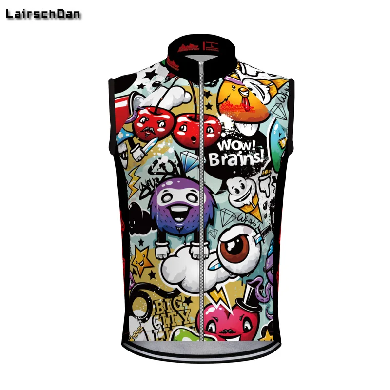 SPTGRVO Lairschdan mens winter cycling vest jersey thermal fleece sleeveless warm road bike clothes women‘s funny mtb shirt