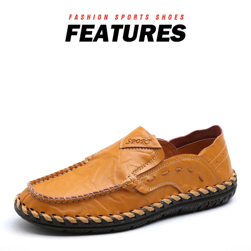 Leather Casual Shoes Mens 2020 New Summer Sewing Low-top Men Shoes Sneakers Comfortable Slip on Shoes for Men ET869 (4)