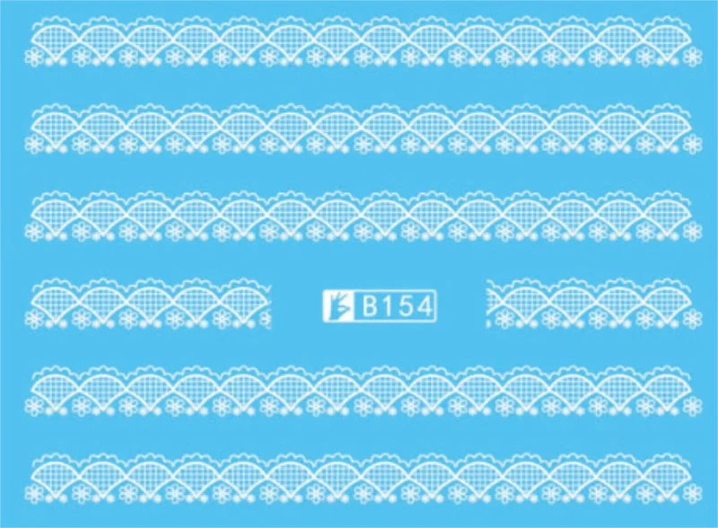 3D черные/белые леопардовые переводные наклейки для ногтей, переводные наклейки для красоты, Полное Обертывание, маникюрное украшение, аксессуары для творчества/500 шт - Цвет: white B154