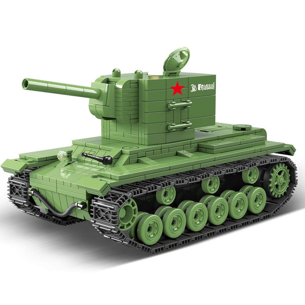 

2019 World War 2 WW2 Soldiers Armored Vehicle KV-2 Main Battle Tank Military SWAT Army Building Blocks Bricks Toys Juguetes