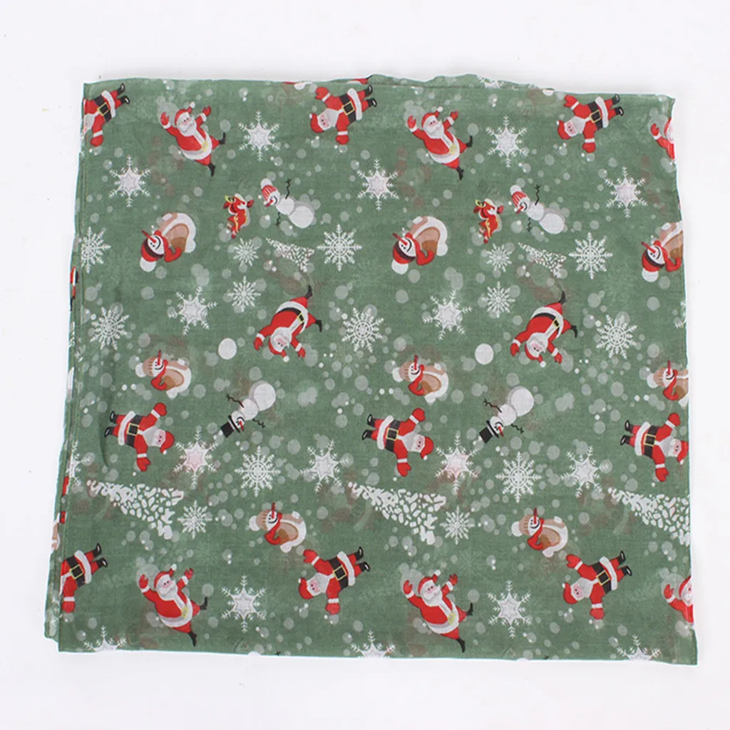 Рождественский бесконечный шарф для женщин с рисунком Санта-Клауса и снеговика, шарф с кольцом, шаль-снуд# T1P