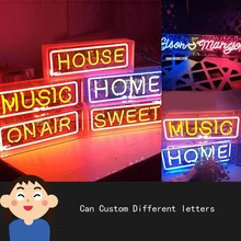 Пользовательский неоновый светильник Hello Love YEAH Music Man Cave On Air Dream Настоящее неоновое стекло трубка ручной работы для паба клуба ночного клуба