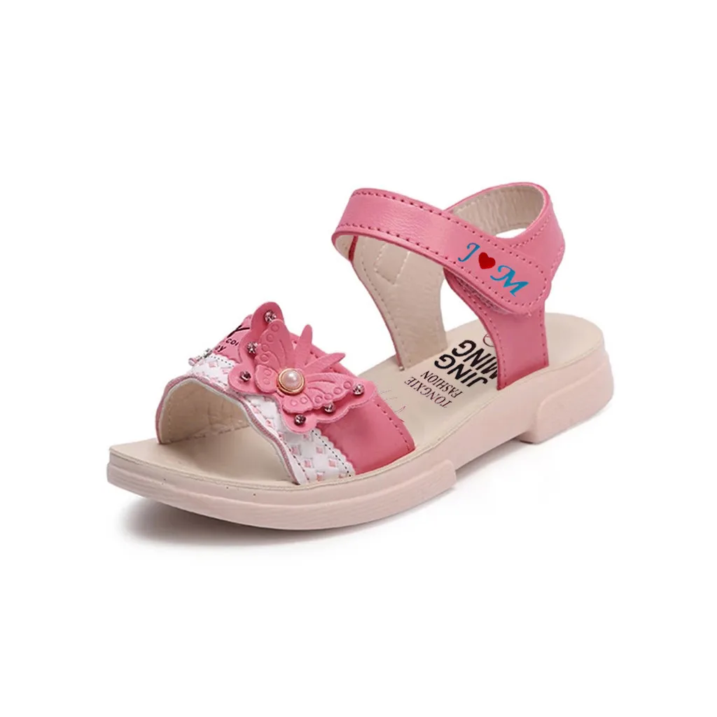 Kids Shoes Children Leather Girls Cute Shoes Fashion Leather Anti Slip Solid Hook& Loop Kid Shoes Casual PU Flower Shoes