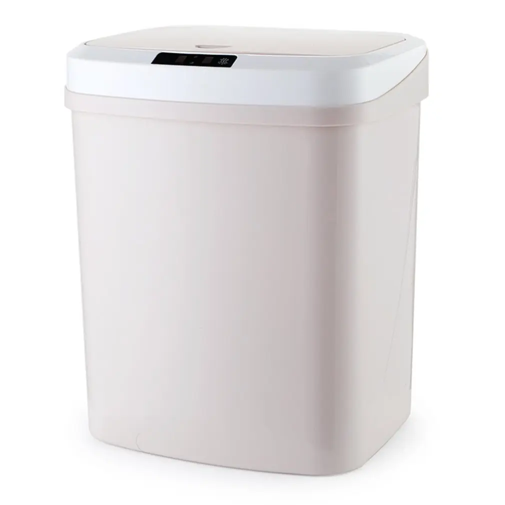 

Battery Type 15L Automatic Sensor Smart Trash Can Waterproof Silent Plastic Material for Living Room Kitchen Garbage Bucket
