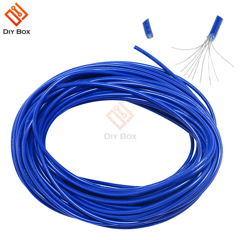 

10M Blue UL-1007 24AWG Hook-up Wire 80C / 300V Cord DIY Electrical In Stock