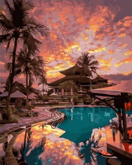 CHENISTORY Frame Diy Paint By Numbers Kits Acrylic Wall Art Home Decors Moon Landscape Modern Coloring By Numbers For Diy Gift 9913722