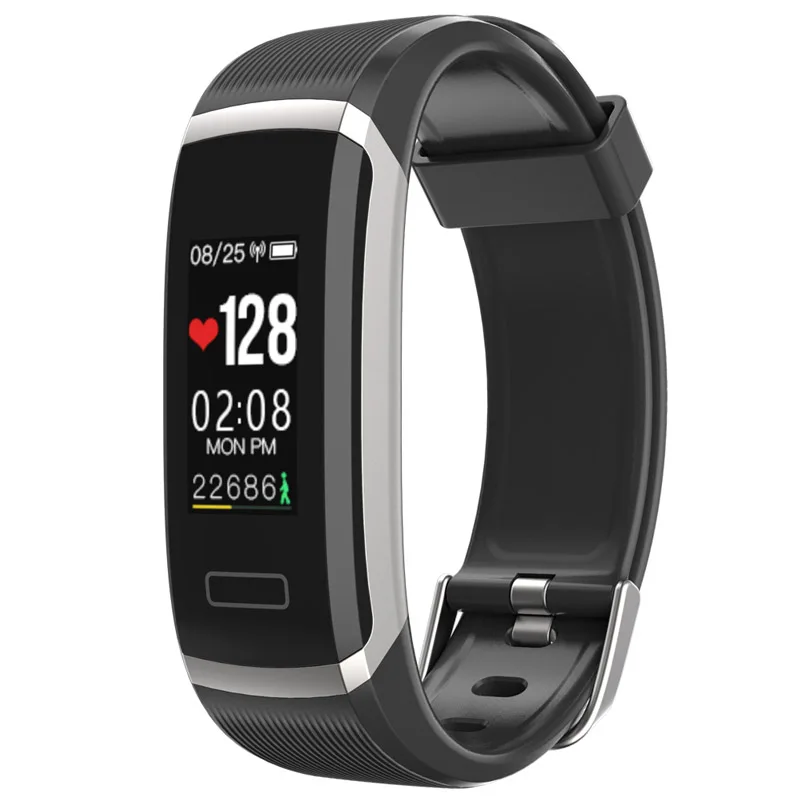 Wearpai FitnessTracker умные часы для мужчин и женщин HeartRate Монитор калорий шагомер Водонепроницаемые спортивные наручные часы для Android и IOS - Цвет: sliver black
