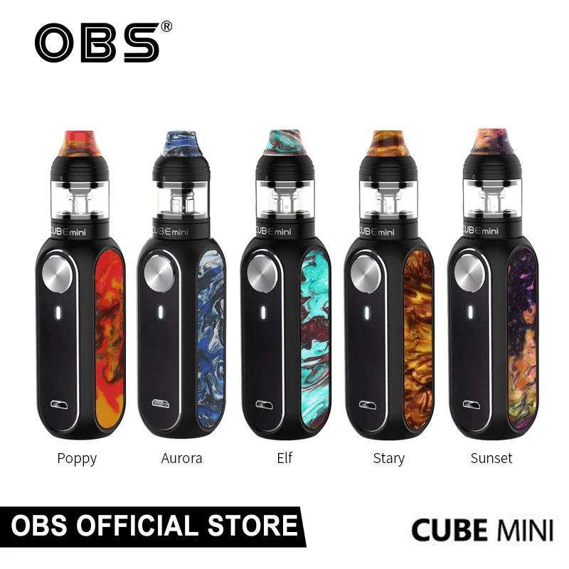 

Newest Original OBS Cube Mini 1500mAh Battery 2ml/3ml Tank 0.96 Inch LED Screen E-cig Vape Kit