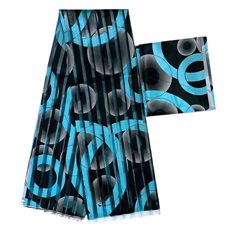 Новинка Высококачественная шелковая ткань органза Анкара африканская ткань с принтом атласная шелковая ткань цифровая шелковая ткань для платья
