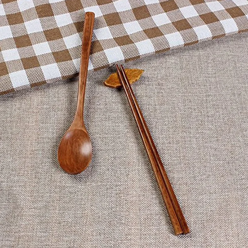 Handmade Jujube Tree Wooden Korean Dinnerware Combinations Utensil 5 Set of Spoons and Chopsticks Promotion cutlery set western style cutlery set picnic cutlery set picnic tableware camping cutlery set wooden cutlery set