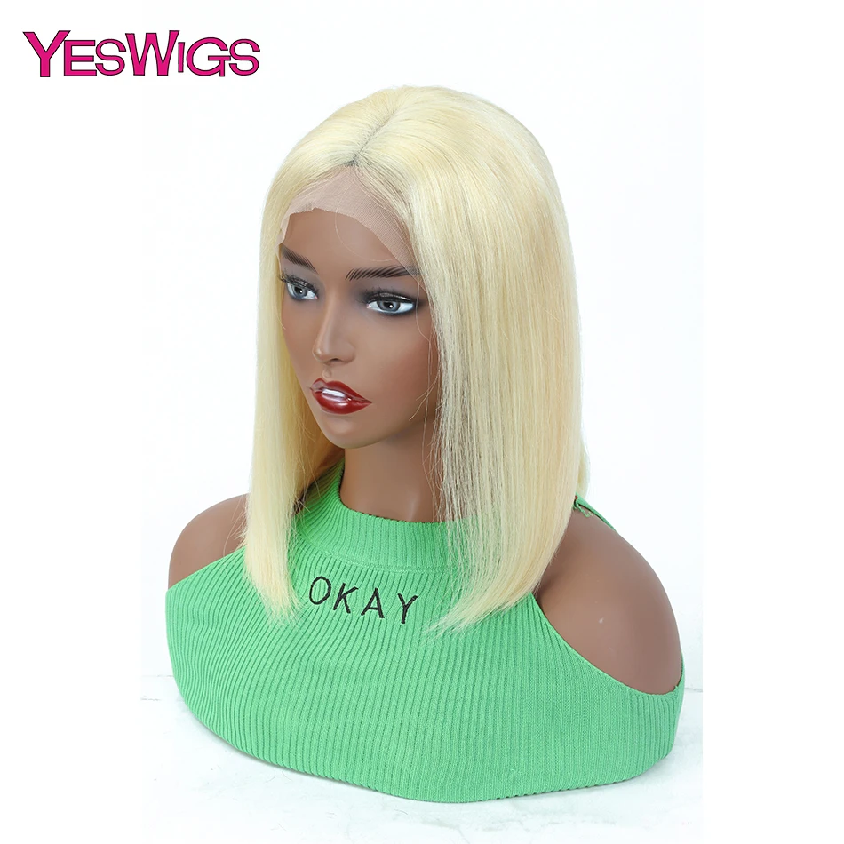 

YesWigs 613 Bob Wig Lace Front Human Hair Wigs 13x4 Short Straight Lace Front Wig For Black Women Remy Brazilian Hair