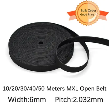 

HTD MXL-6 Timing Belt Width 6mm Open-Ended Transmission Rubber Belts For CO2 Laser Engraving Cutting Machine 10-50 Meter