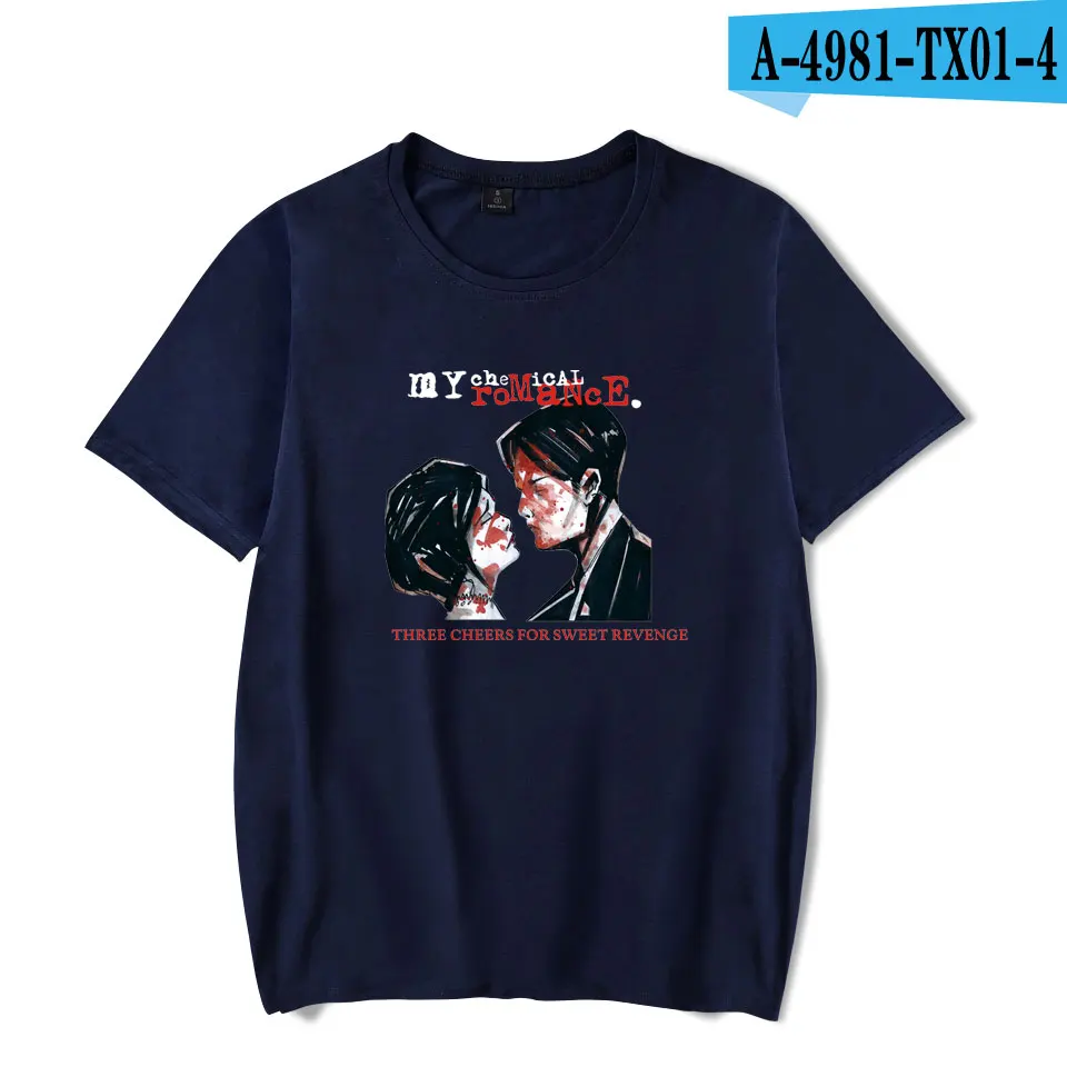 navy bule My Chemical Romance футболки Прохладный и модные женские туфли/мужские базовые с круглым О-образным вырезом футболки с коротким рукавом, хипстерская прикольная большой Размеры 4XL - Цвет: navy bule