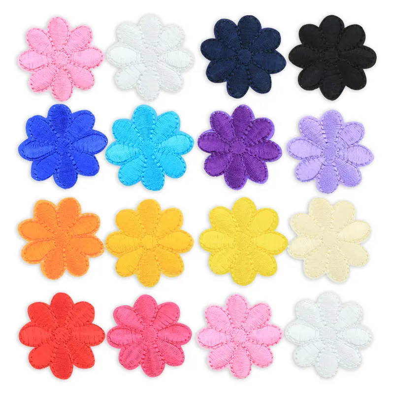 

Small Color Flower Appliqu Iron on Cloth Embroidered Patch for Clothing Sewing Accessories Patchwork Tablecloth Patches Sticker