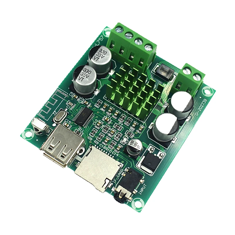 2*60W Digital Audio Power Amp Bluetooth-compatible HiFi Stereo 2.0 Channel Class D TF Card USB AUX Amplifier Board Remote Home Amplifier Audio Amplifier Boards
