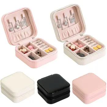 

Portable Travel Jewelry Box Organizer Leather Jewellery Ornaments Case Storage Storage Boxes & Bins