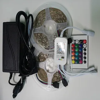 

LED Strip Lights Kit SMD 5050 300LED 32.8Ft (5M) RGB WiFi Smart Strips Light Non-waterproof Compatible with Google Home