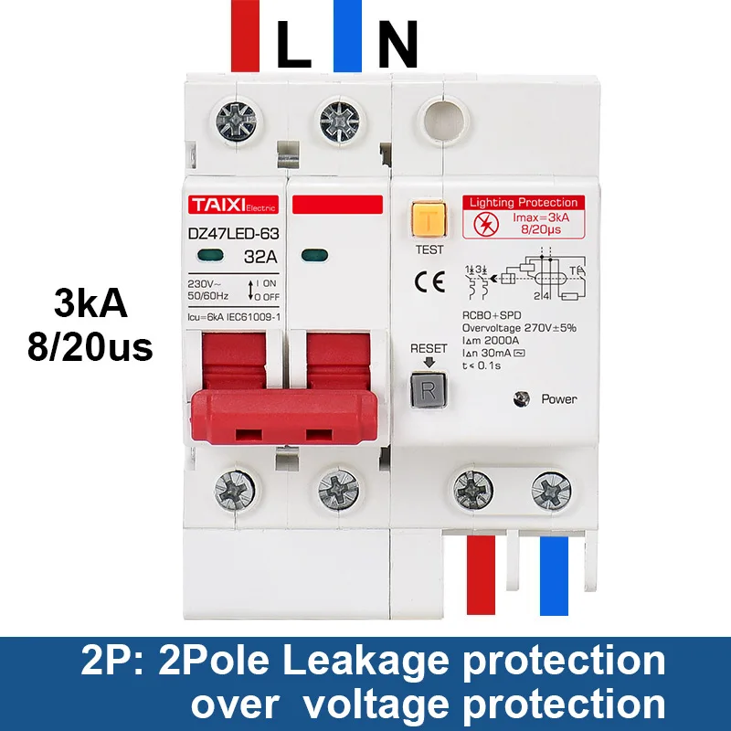 rcd rcbo rccb com protecao contra raios mcb vazamento surge protector 01
