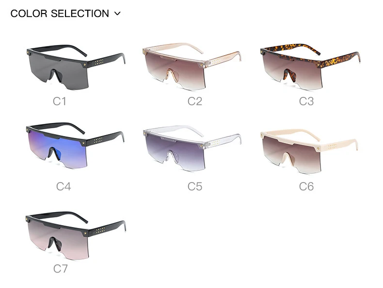 Новые модные роскошные брендовые дизайнерские квадратные женские крупные Солнцезащитные очки Мужские Винтажные плоские верхние градиентные заклепки звезды солнцезащитные очки UV400