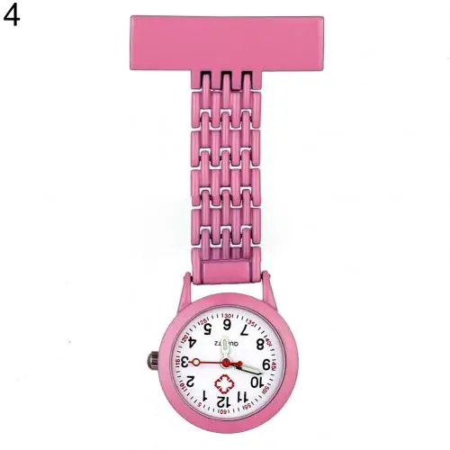 Women Girl Stylish Metal Quartz Analog Brooch Medical Nurse Fob Watch Gift nurse watch watch ladies women doctor Medical - Цвет: Розовый