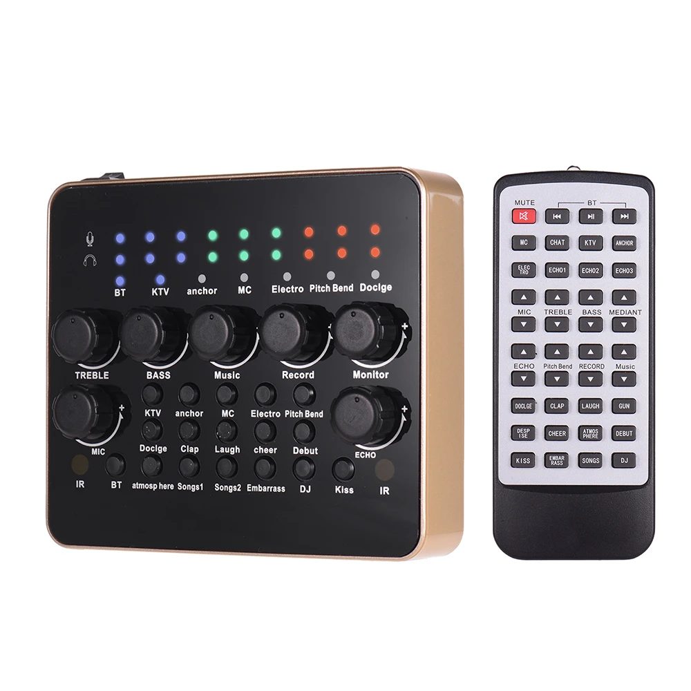 Live Sound Card Voice Changer Multiple Sound Effects Bt Connection With Remote Control For Ps4 Xbox Computer Smartphone Tablet Electric Instrument Parts Accessories Aliexpress