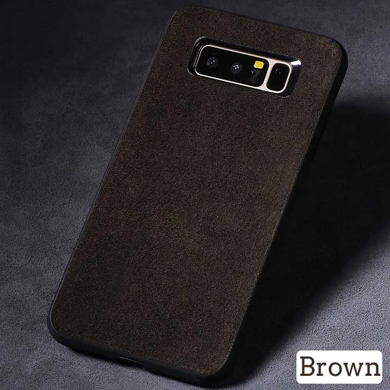 Brown Замша кожа чехол для телефона для samsung S7 S8 S9 S10 Plus, Note 8, 9, 10, плюс A10 A20 A30 A50 A70 A5 A7 J5 J7 J6 A8 чехол - Цвет: Brown
