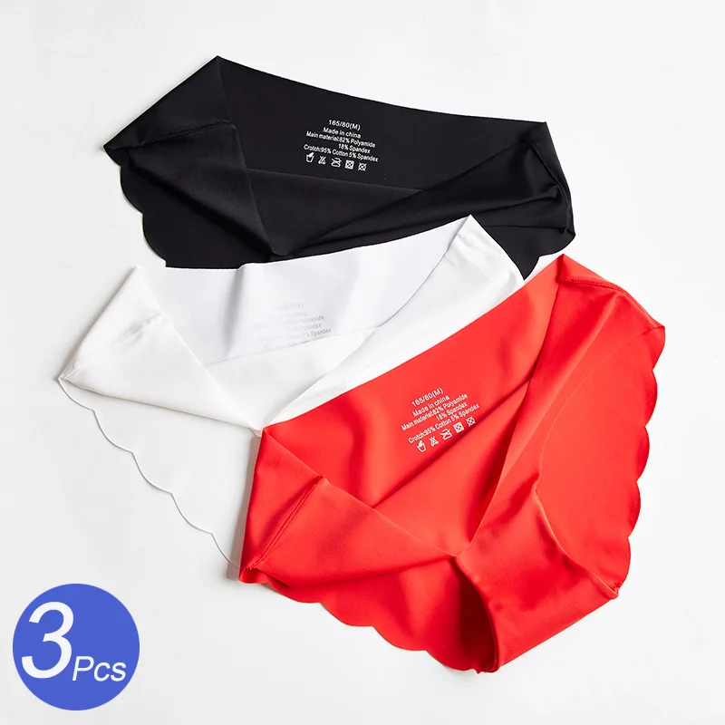 

3Pcs/Set Seamless Panties Set Underwear Women's Lingerie Soft SILK Female Fashion Panty Sexy Lady Intimates Low Rise Briefs Set