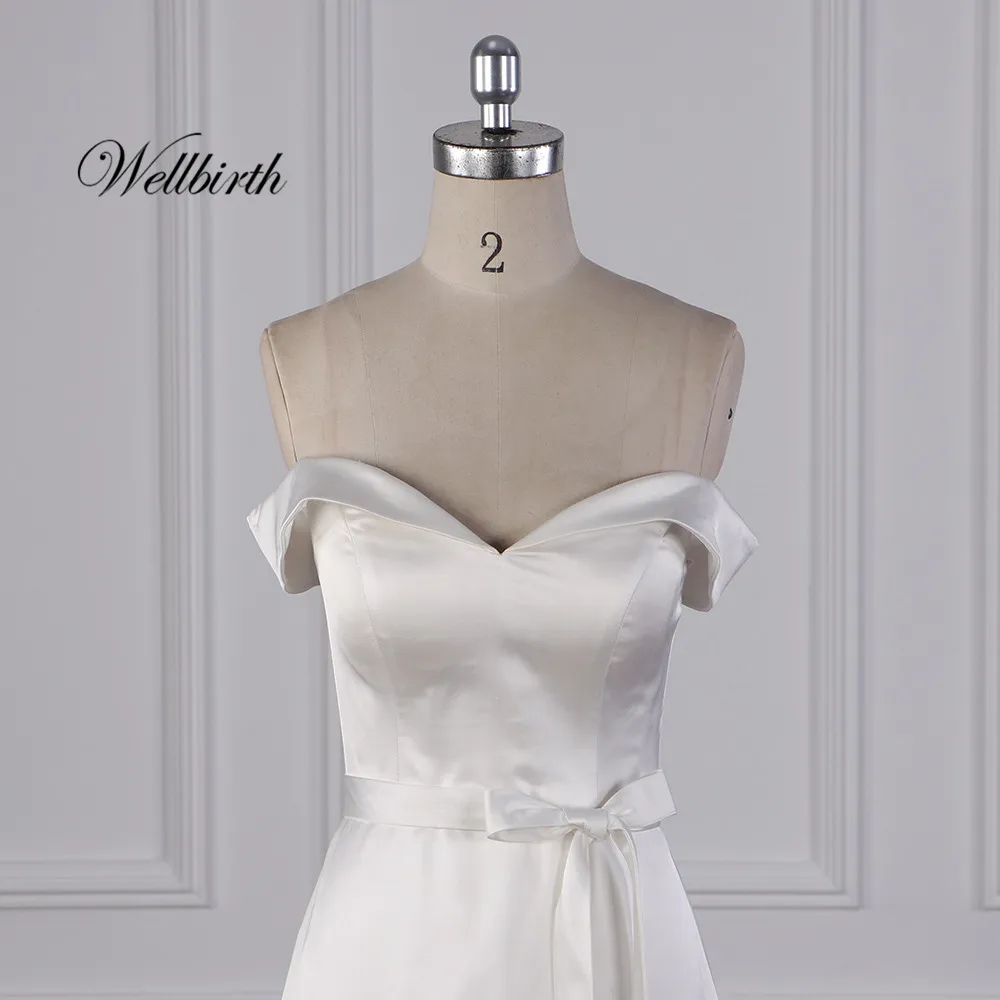 Реальное изображение Wellbirth Vestido de novia Возлюбленное декольте свадебное платье zippber спина подвенечное платье js014
