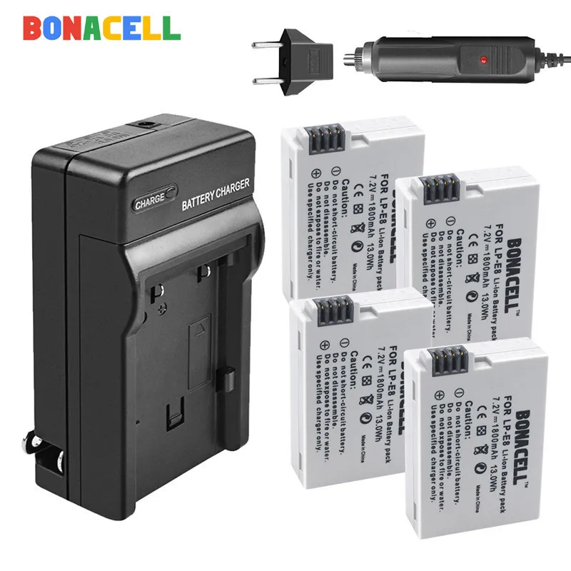 Bonacell LP-E8 LP E8 LPE8 Камера Батарея+ Зарядное устройство для цифровой однообъективной зеркальной камеры Canon EOS 550D 600D 650D 700D поцелуй X4 X5 X6i X7i Rebel T2i T3i T4i