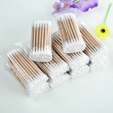 40 шт./пакет одноразовые ватным тампоном Косметические с двойной головкой Медицинский ватный тампон