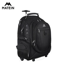 Matein, рюкзак для ноутбука на колесиках для мужчин, 17 дюймов, деловой роликовый рюкзак для путешествий, рюкзак со съемными колесами для мужчин