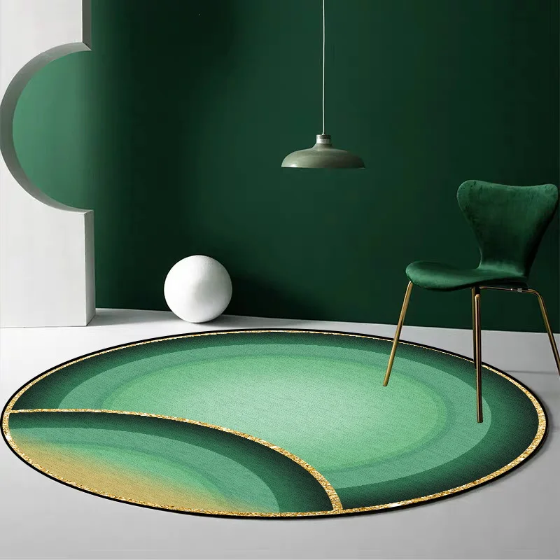 

Fashionable and modern Nordic fresh green semi circle living room bedroom basket chair round mat carpet