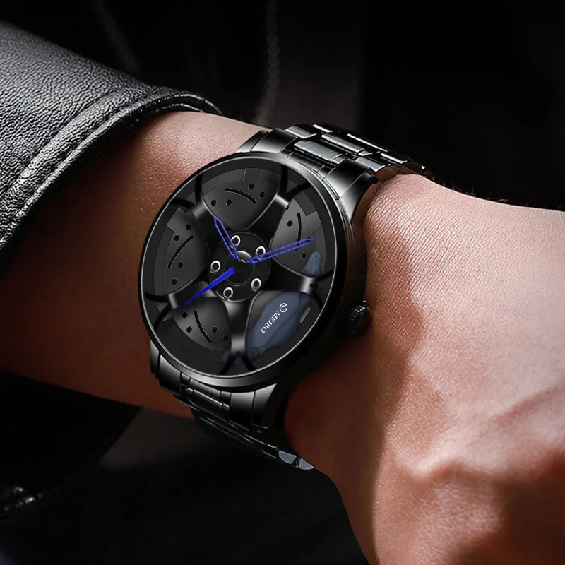 Men 3D Sport Rim Hub Wheel Watches Luxury Male Sports Car Wristwatch Quartz Men's Watches Relogio Masculino for Gift Clock