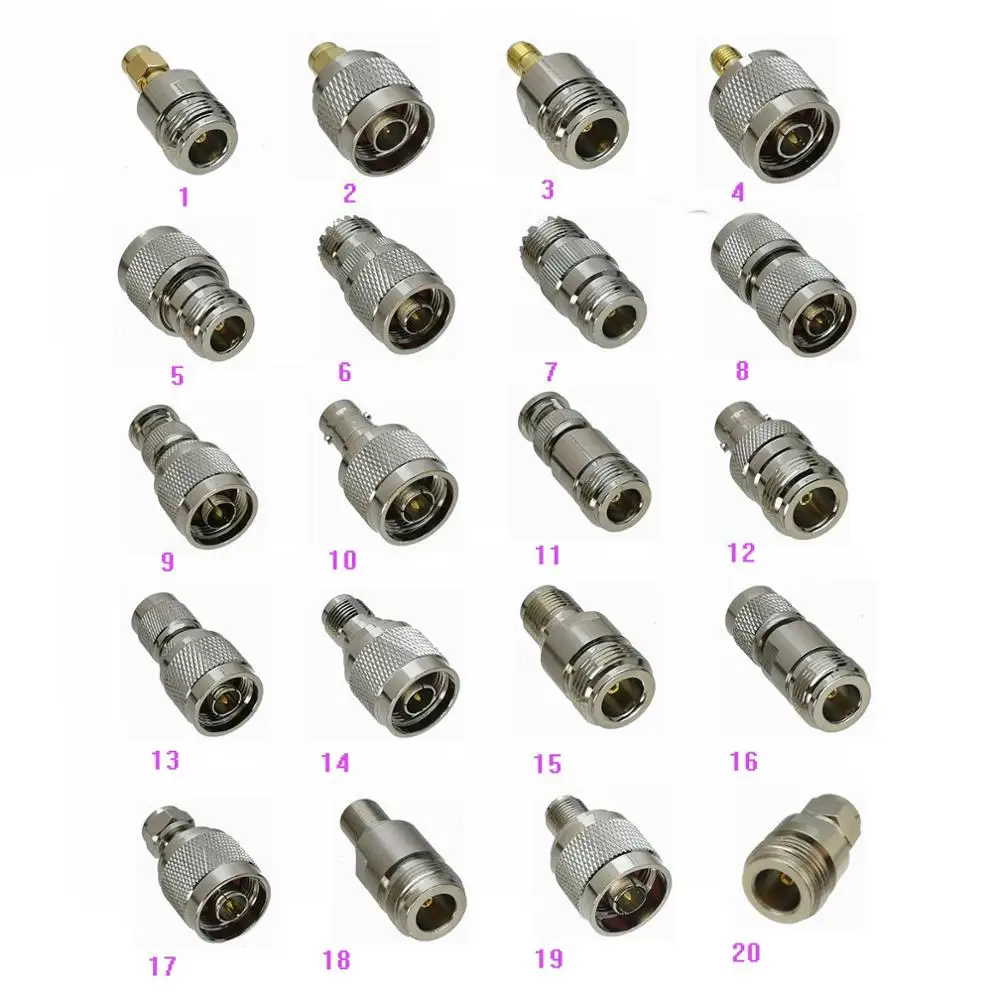 1pce адаптер N к SMA/UHF PL259 SO239/BNC/TNC/F ТВ Штекер и Женский Разъем RF коаксиальный разъем для радио