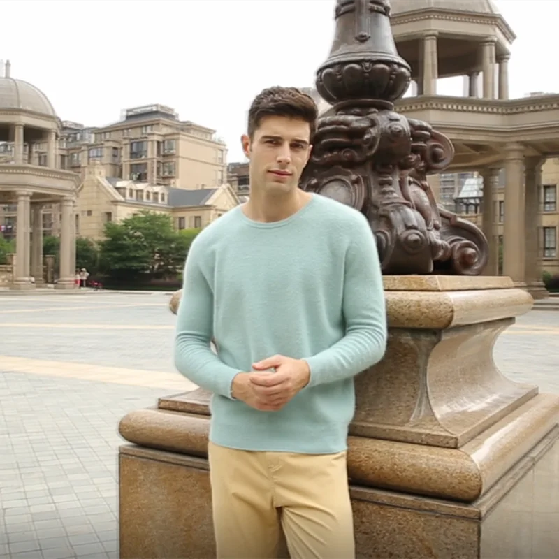 

Супер теплый 100% норковый кашемировый свитер, мужская осенне-зимняя одежда, Женский пуловер, мужской свитер