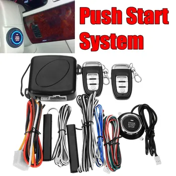 

9pc Auto Schakelaar Keyless Entry Motor Start Alarmsysteem Drukknop Remote Starter Stop Auto Alarm Afstandsbediening Motor Start