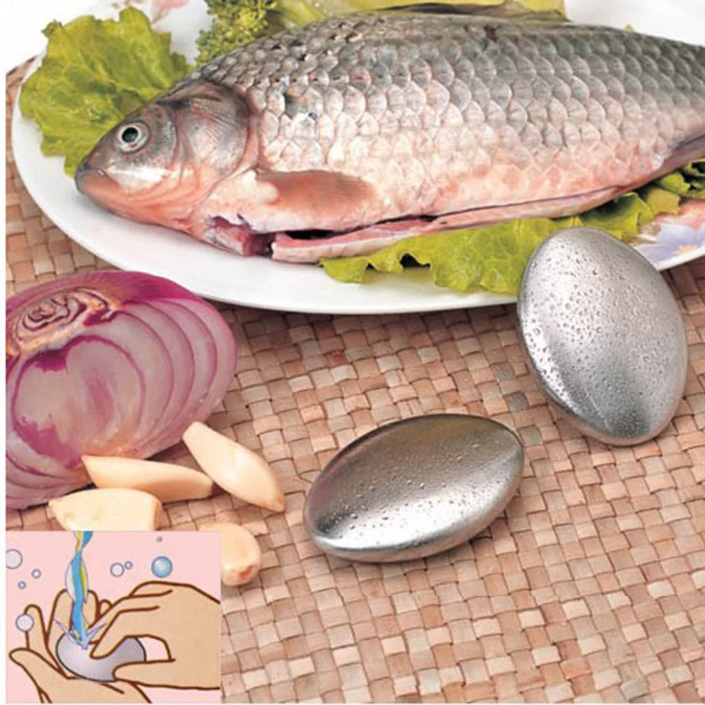 

Soap Stainless Steel Soap Hand Odor Remover Bar Soap ElimInates Garlic Onion Smells Kitchen Gadget Tool Fish Tools L*5