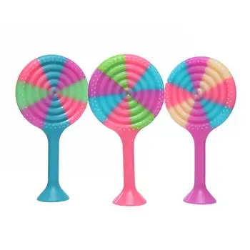 

Colorful Long Handle Lollipop Hand Grip Soft Silicone Teether Chew Teething Toy Naturaled stop Sucking Thumb Toy