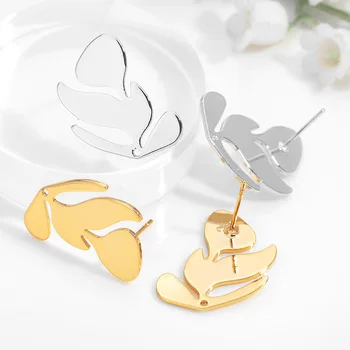 

6PCS Tree Leaf 21x17MM 24K Gold Color Brass Tree Leaf Leaves Stud Earrings High Quality Diy Accessories Jewelry Findings
