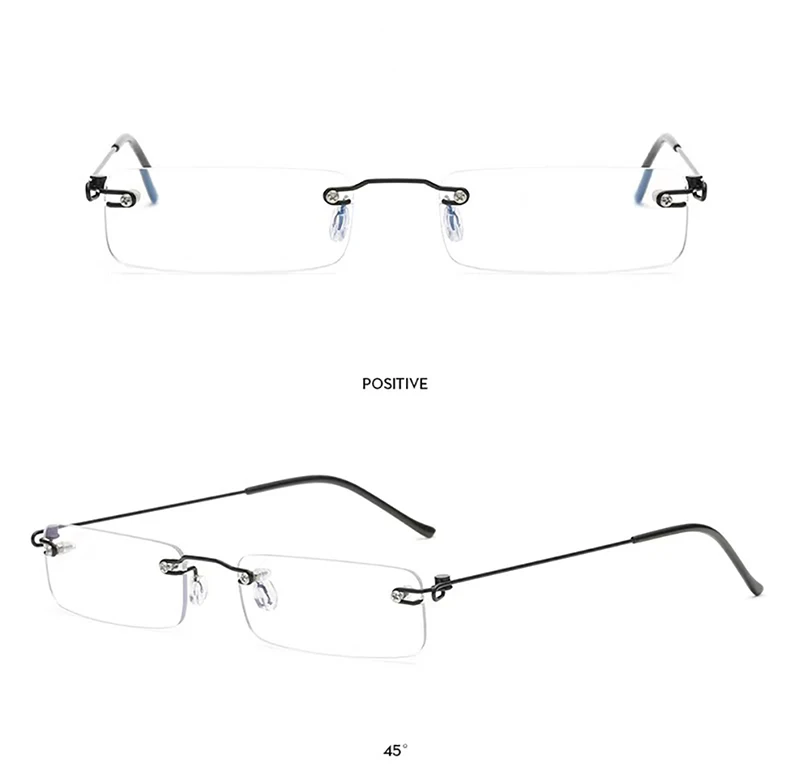 Sighttoo Anti-Blaulicht Randlose Lesebrille Neue Lesebrille Ultraleichte Beschichtung Rahmenlose Brille Lesen Mit Stiftrohr Fall Männer – Detail 4