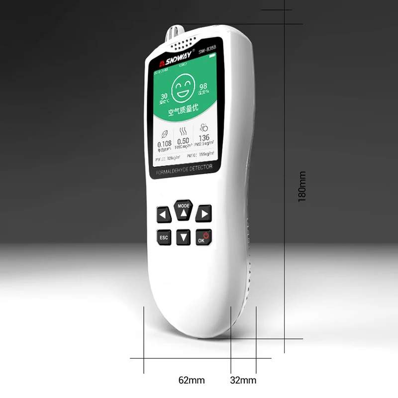 SNDWAY SW-835B цифровой детектор фольмадегита портативный PM1.0 PM2.5 PM10 монитор USB Измеритель температуры и влажности Электрический инструмент