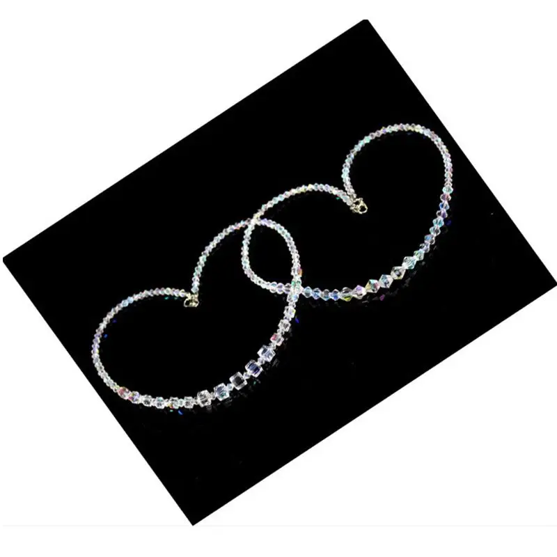 Elegant Rainbow Aurora Crystals Necklace Chokers for Women Fashion Jewelry