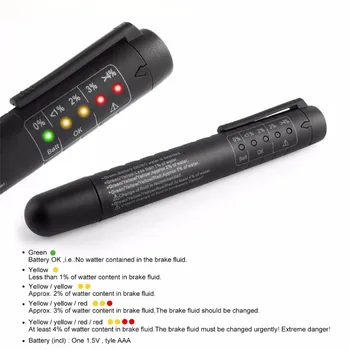 

NEWLY Brake Fluid Tester Pen 5 LED Car Vehicle Auto Automotive Testing Tool for DOT3/DOT4 Free Shipping