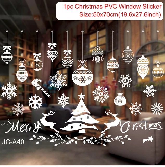 Christmas Window Stickers Merry Christmas Decorations For Home Christmas Wall Sticker Kids Room Wall Decals New Year Stickers 4